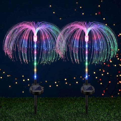 Medusas solares de fibra óptica x2 luces para Navidad