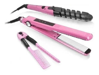 Plancha Nano Titanium en Combo (Plancha, Rizador y Peine)