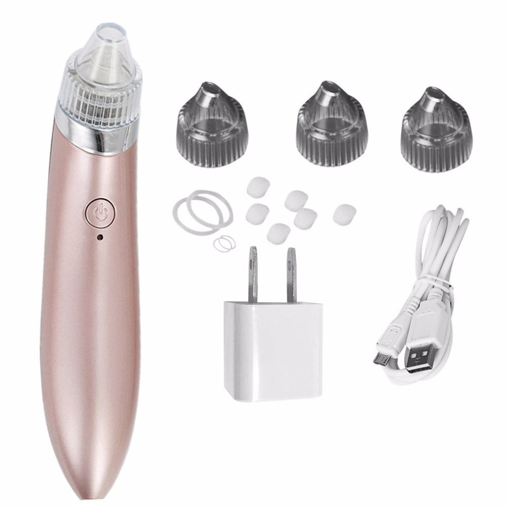 Extractor De Espinillas Puntos Negro Recargable con 4 Cabezas Ref. JB-8620