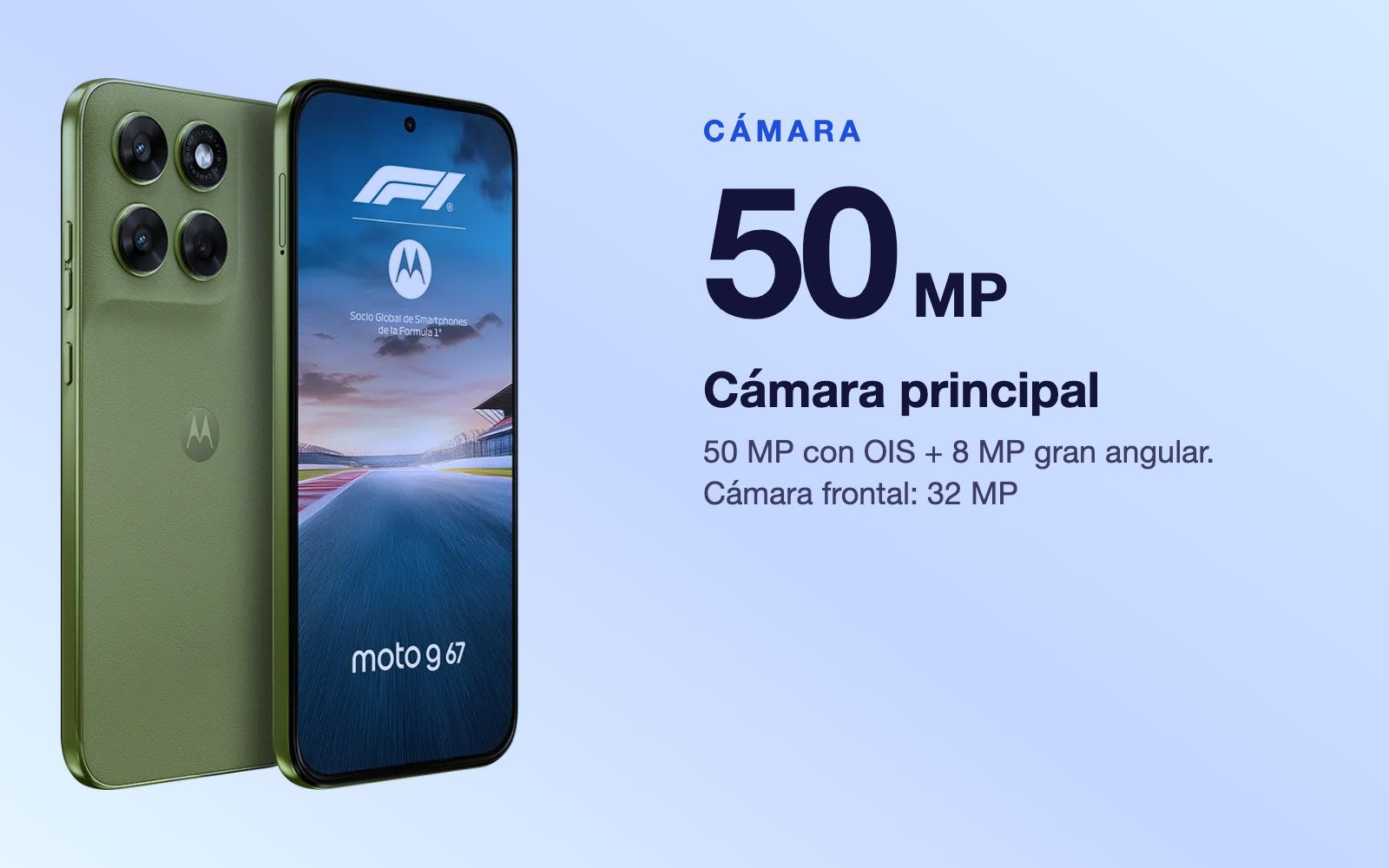 Cámara: 50 MP con OIS + 8 MP gran angular