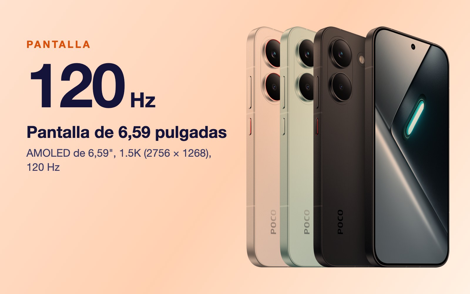 Pantalla: AMOLED de 6,59", 1.5K (2756 × 1268), 120 Hz