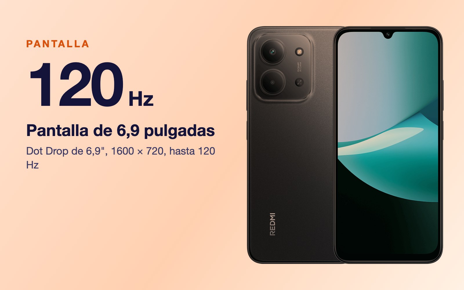 Pantalla: Dot Drop de 6,9", 1600 × 720, hasta 120 Hz