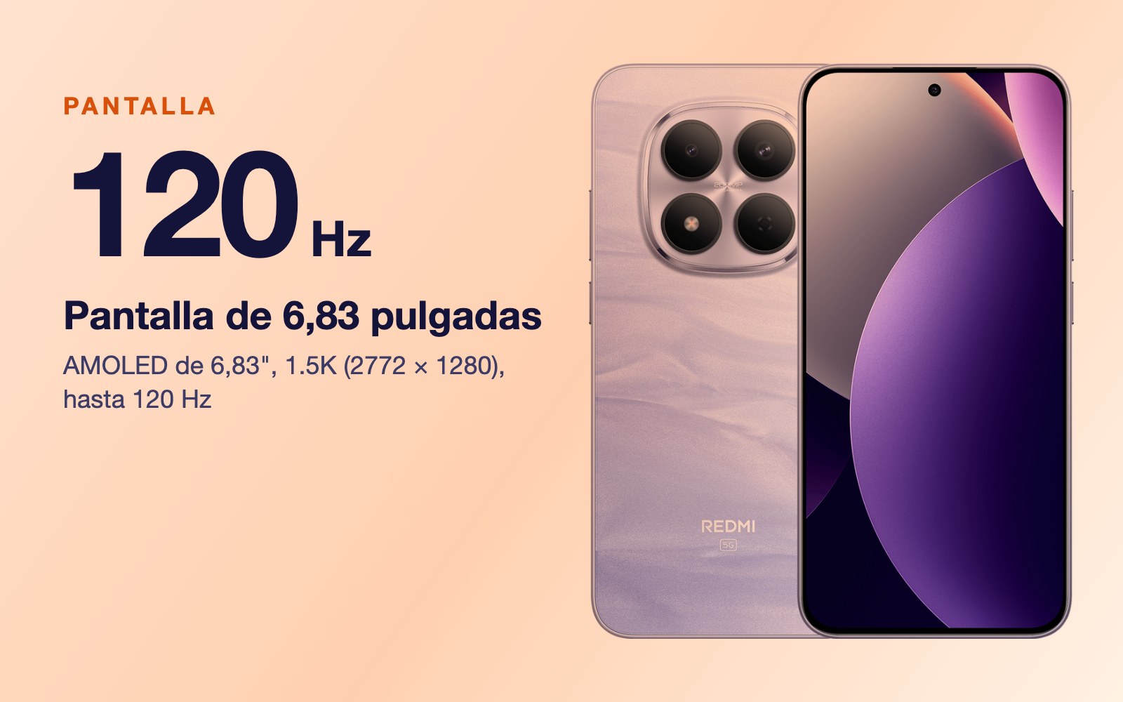 Pantalla: AMOLED de 6,83", 1.5K (2772 × 1280), hasta 120 Hz