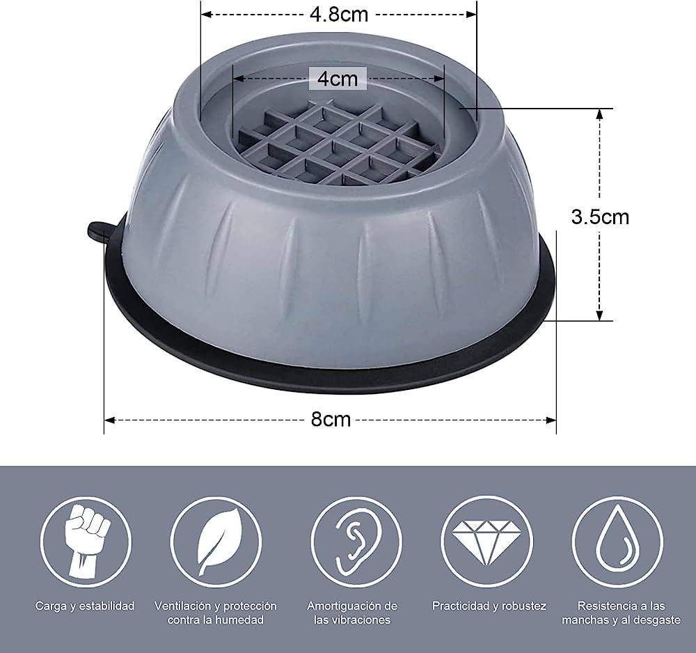 Soporte de Goma Antivibración para Lavadoras