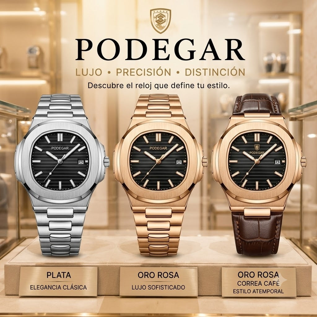 Reloj Podegar en 3 estilos en vitrina
