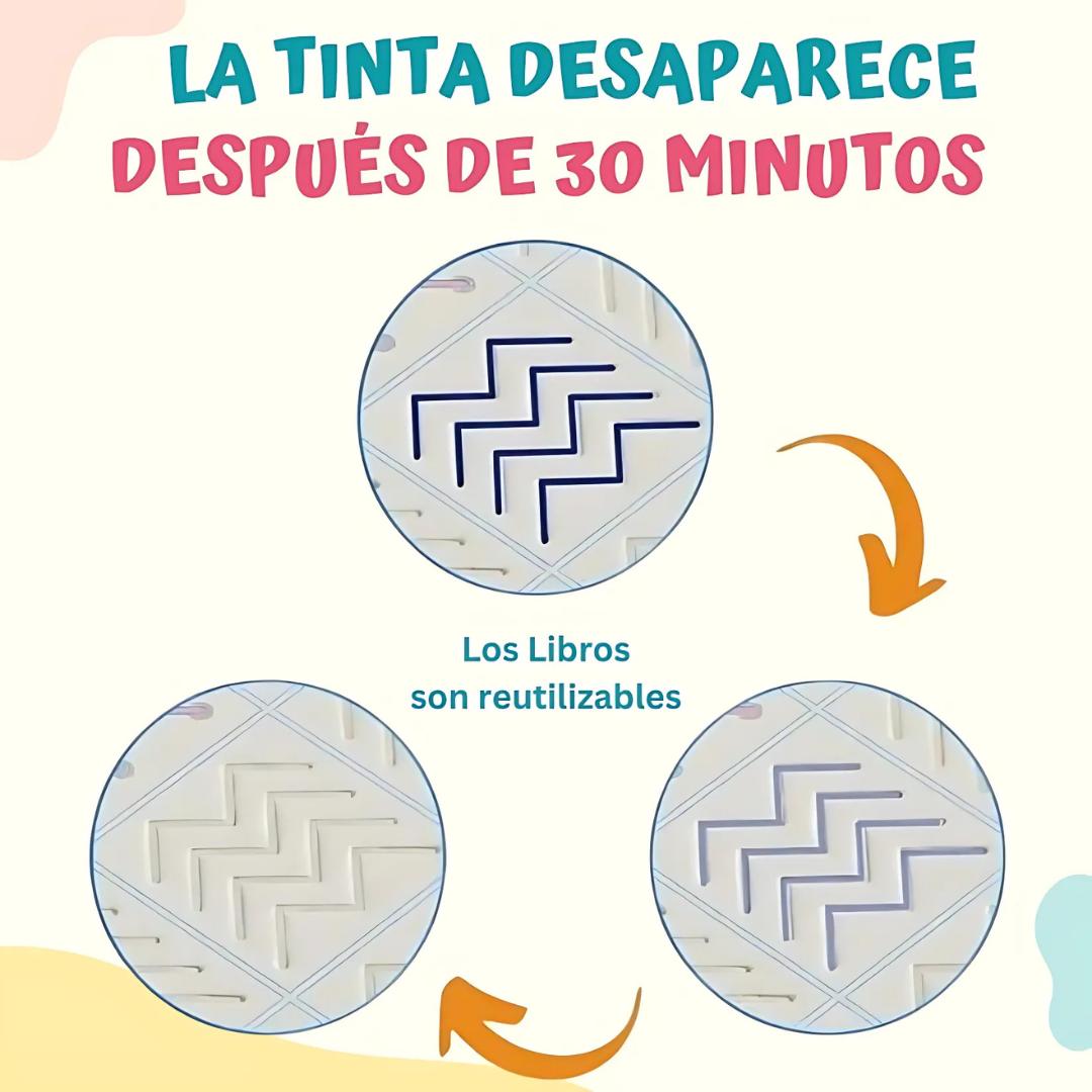 📝 Kit de 4 Cuadernos Mágicos  del Metodo Montessori, Mejora la escritura, concentración y motricidad de los niños de forma divertida y reutilizable. – ¡50% OFF Solo por Hoy! 🎉
