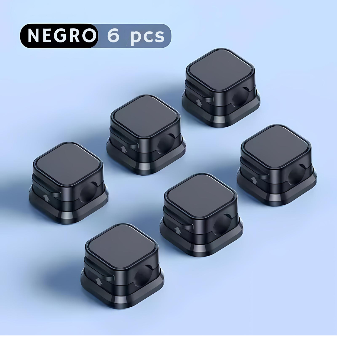 Clips Magnéticos 🧲 ajustables para organización de Cables 🔌  x 6 Unidades