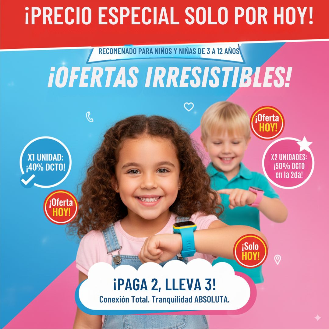⌚ Reloj Inteligente de Seguridad 🔒 para niños Q12™ – Con GPS, llamadas y botón SOS para tu tranquilidad