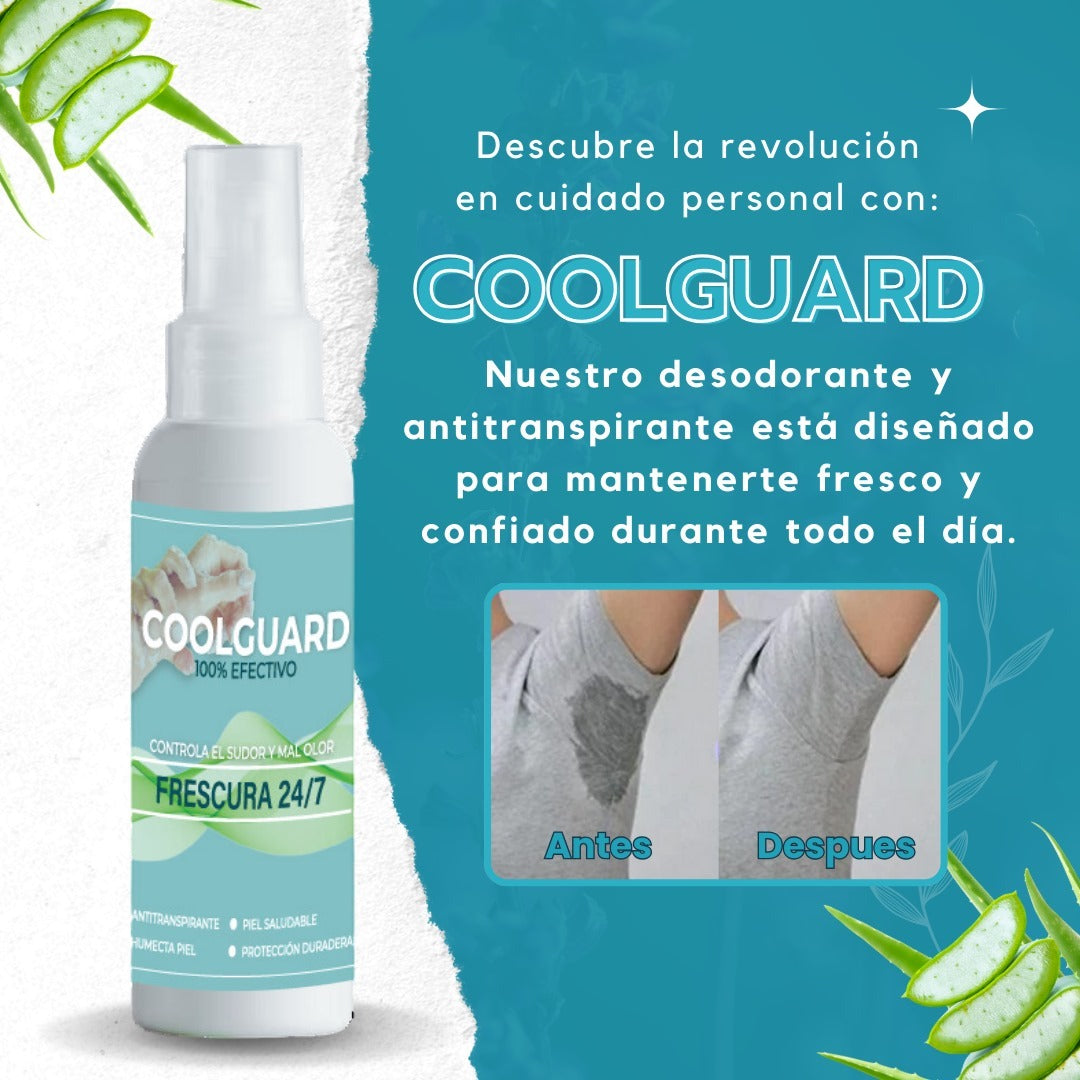 CoolGuard™ –❄️ Controla el sudor y mal olor en cualquier parte del cuerpo 🚫 ¡Mantente fresco, seco y seguro todo el día! 🌿
