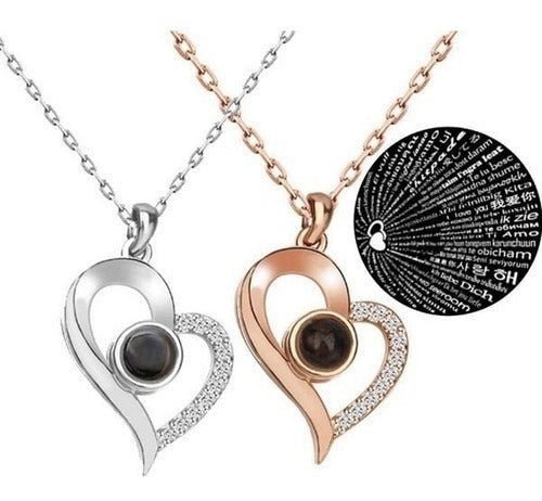 💎 Collar de Proyección "Te Amo" en 100 Idiomas con estuche de lujo 💖