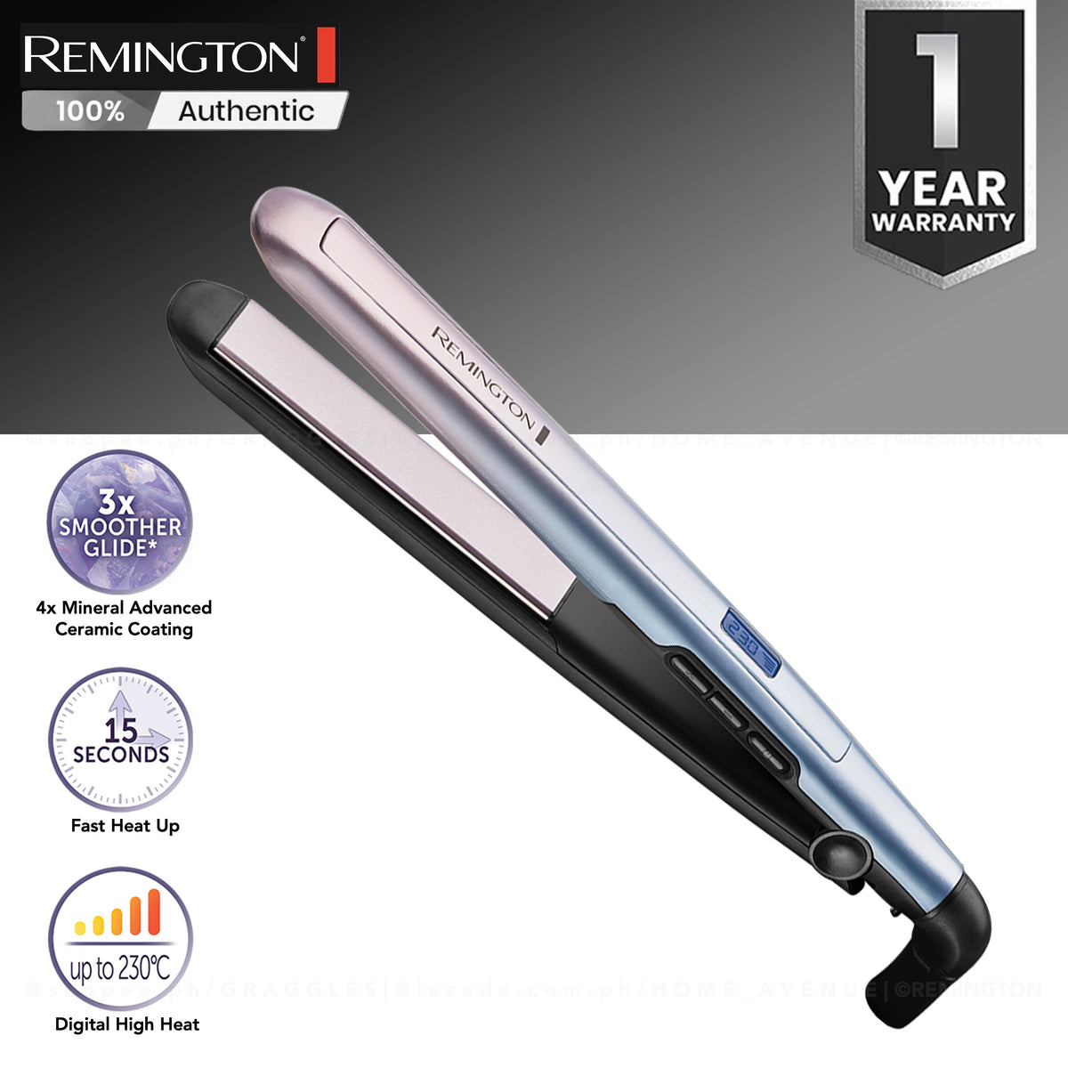 Plancha De Cabello Digital Remington Mineral Glow Ref. S5408