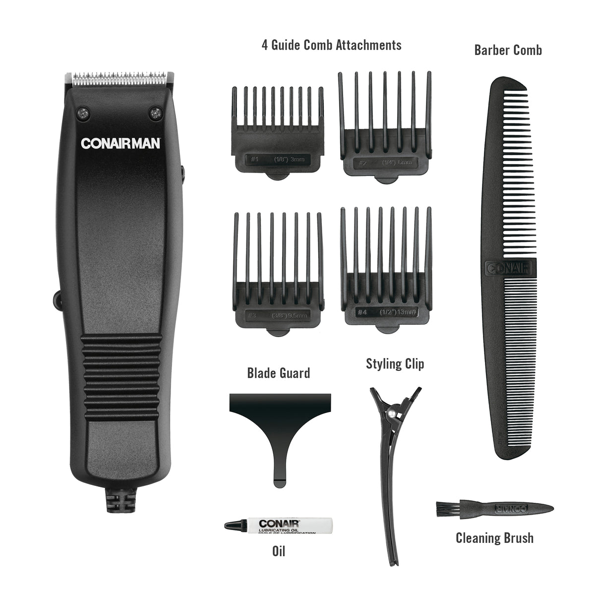 Peluquera Con Air Simple Cut  Kit de 10 Piezas. Ref.  Hc93w