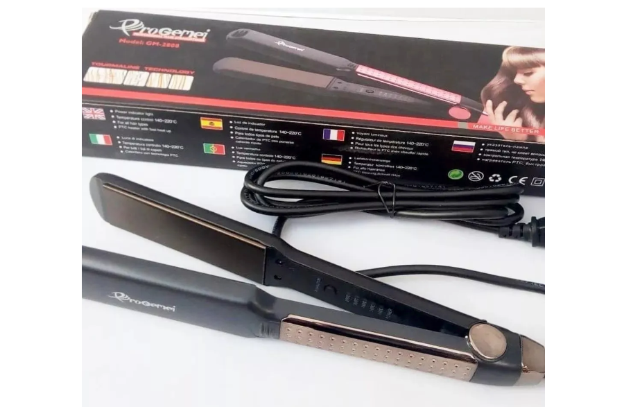 Plancha Para Cabello Ancha Progemei Ref.Gm-2808