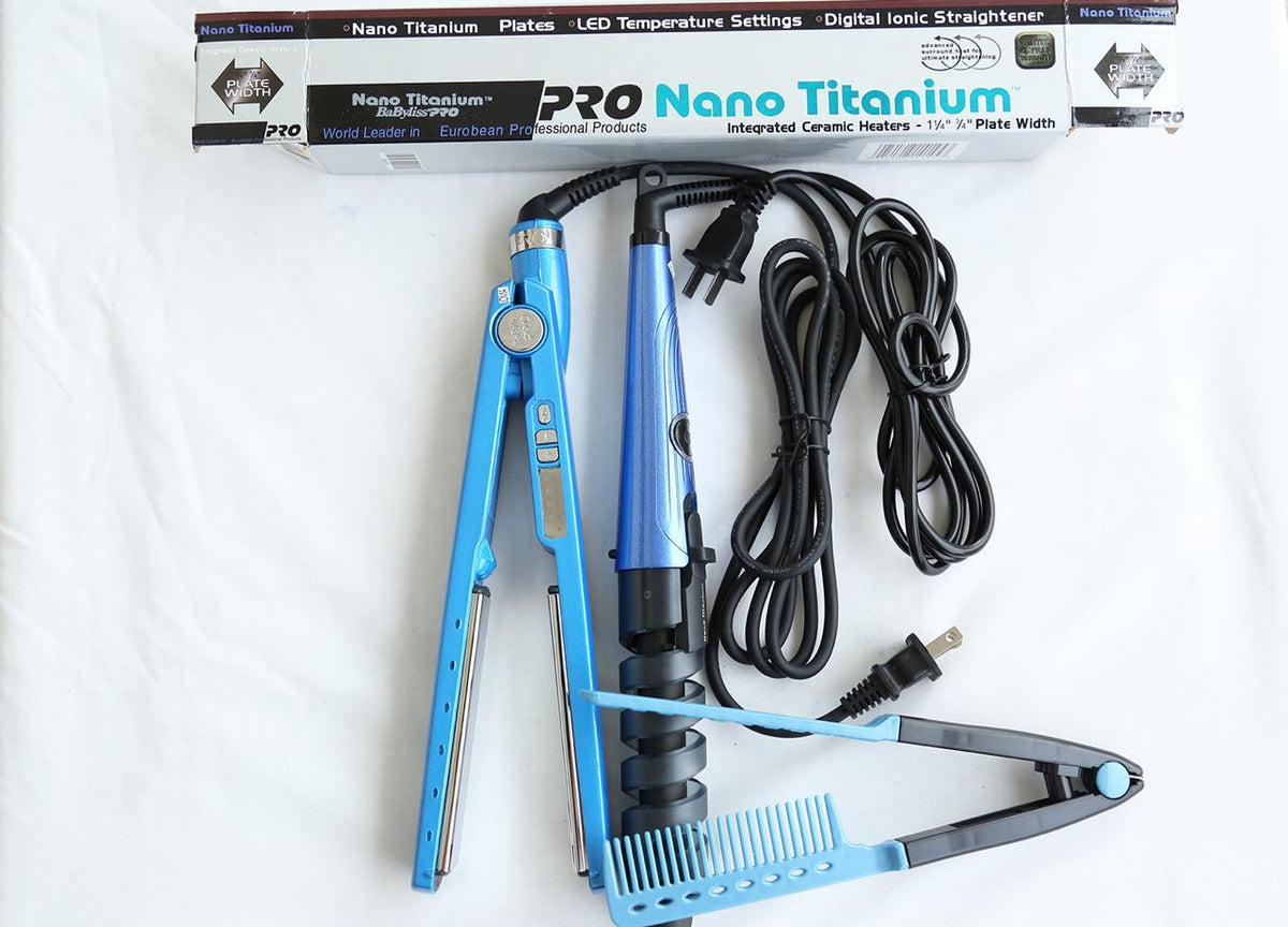 Plancha Nano Titanium en Combo (Plancha, Rizador y Peine)