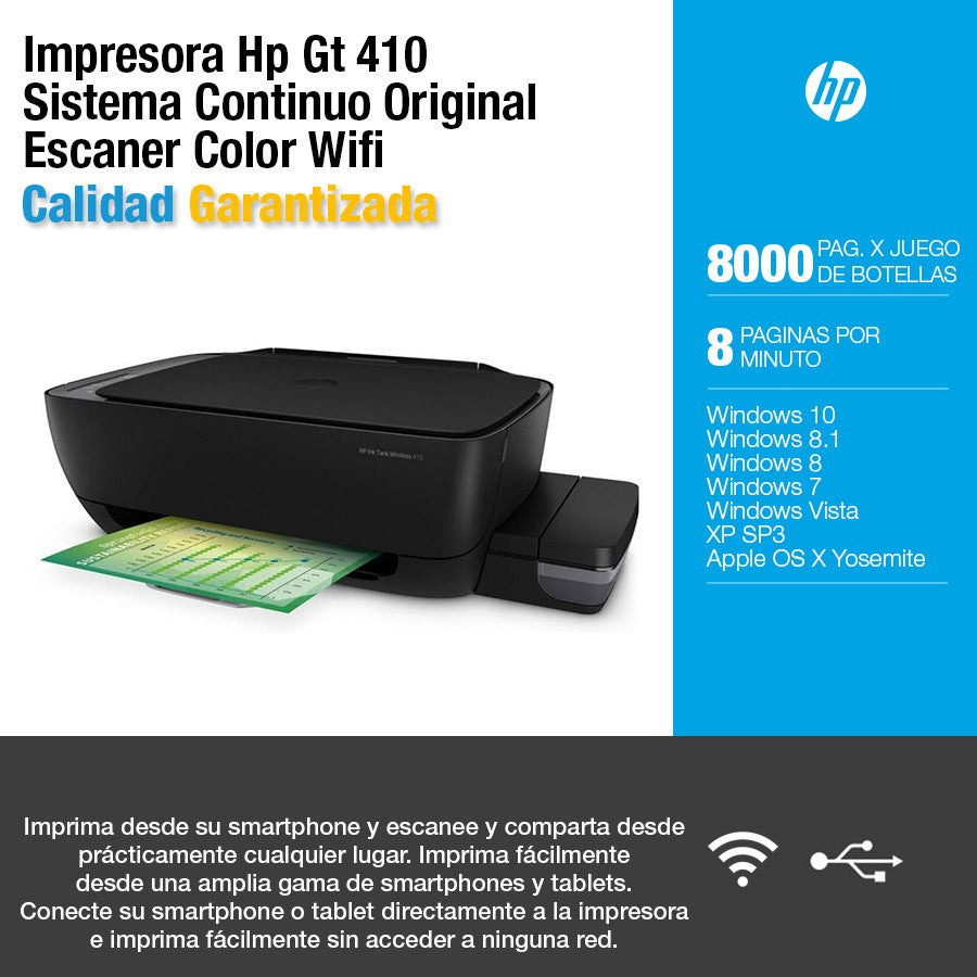 Impresora Multifuncional HP Ink Tank Wireless 410
