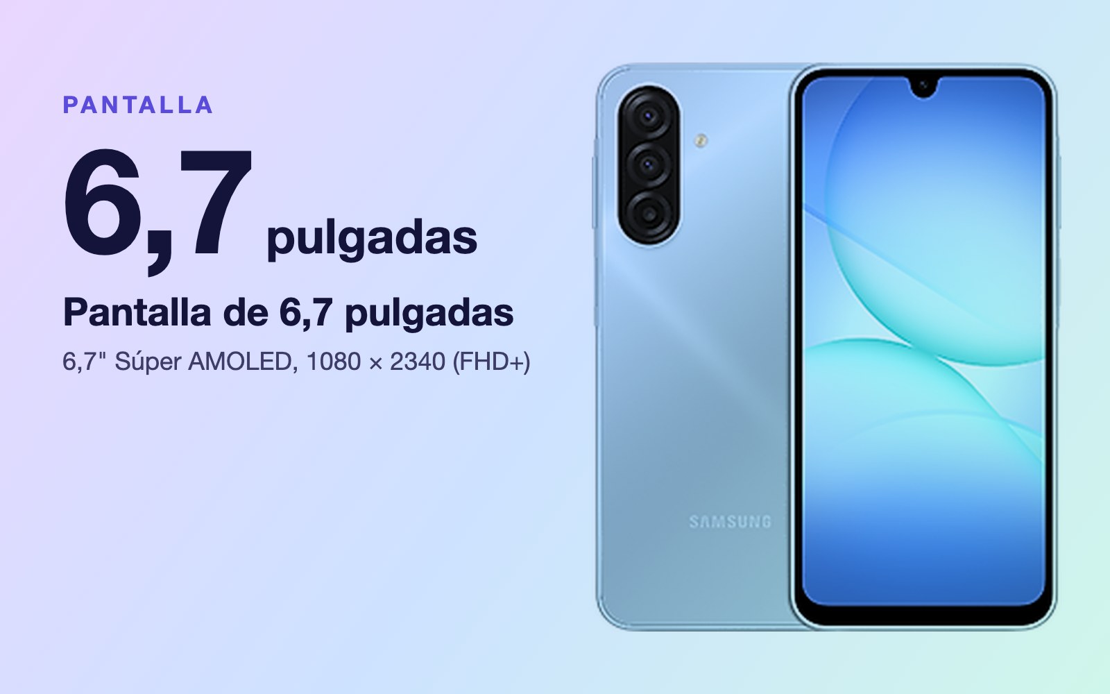 Pantalla: 6,7" Súper AMOLED, 1080 × 2340 (FHD+)