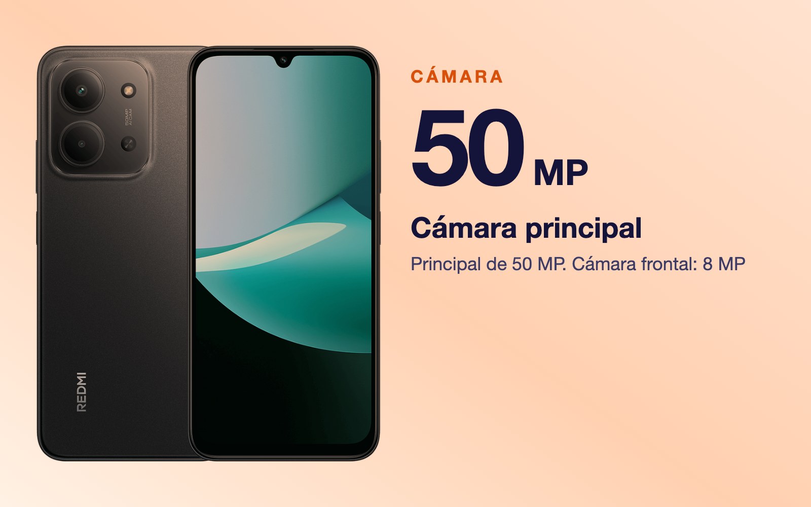 Cámara: Principal de 50 MP