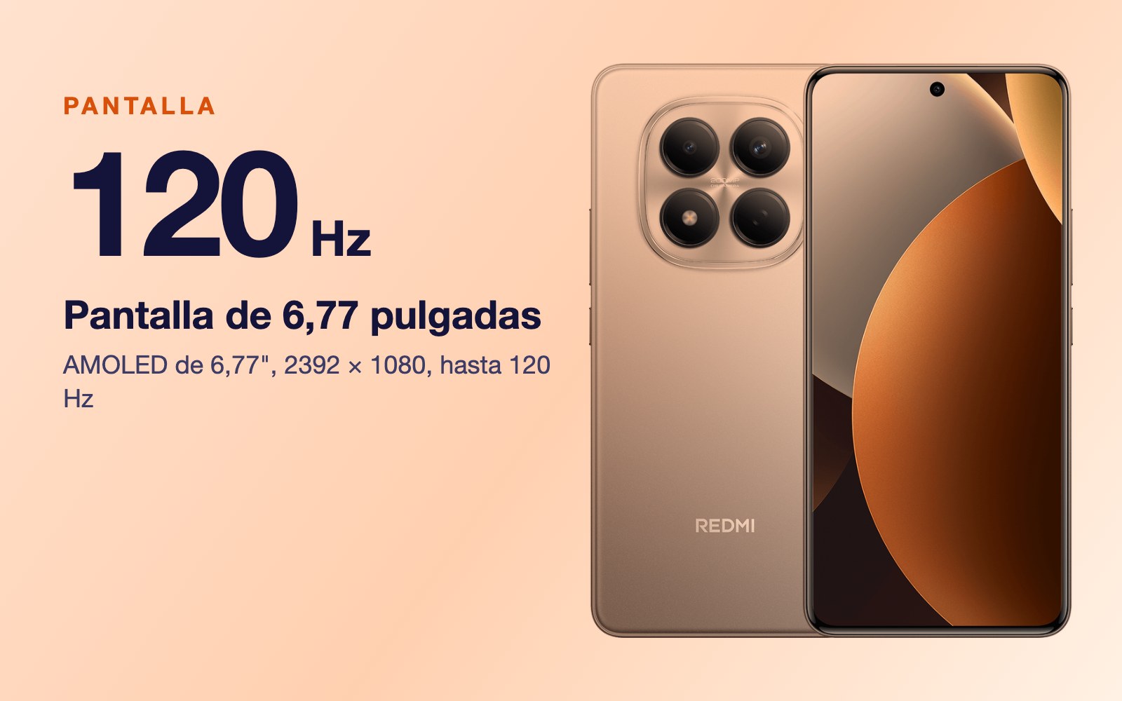 Pantalla: AMOLED de 6,77", 2392 × 1080, hasta 120 Hz