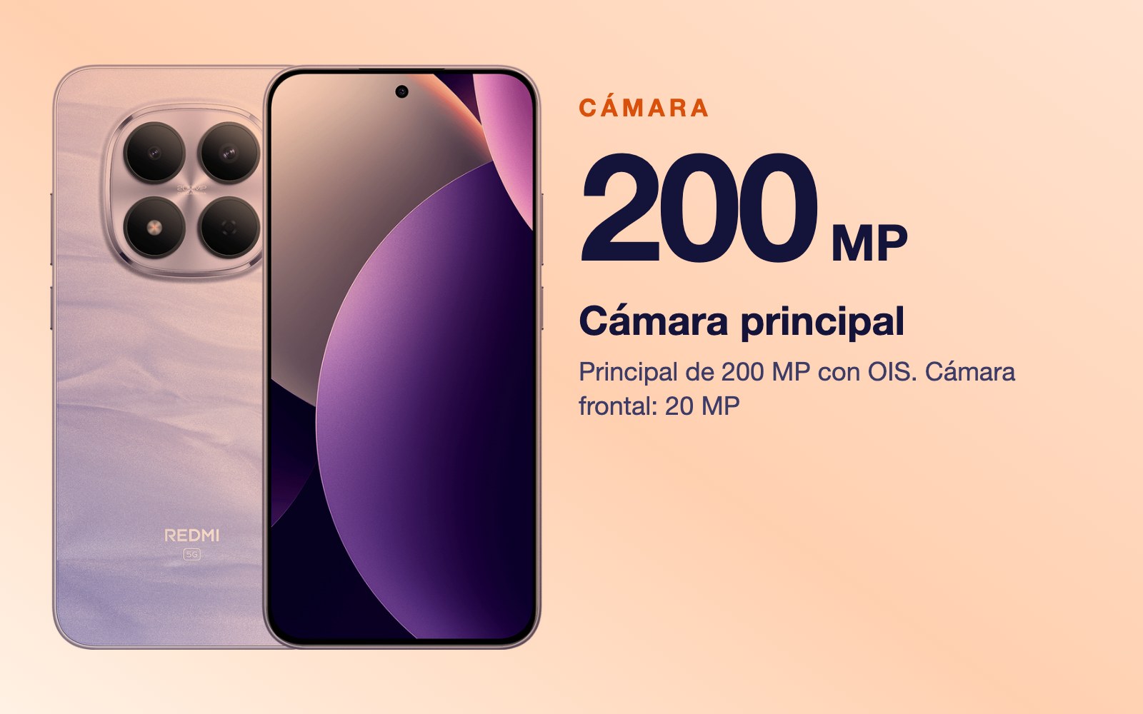 Cámara: Principal de 200 MP con OIS