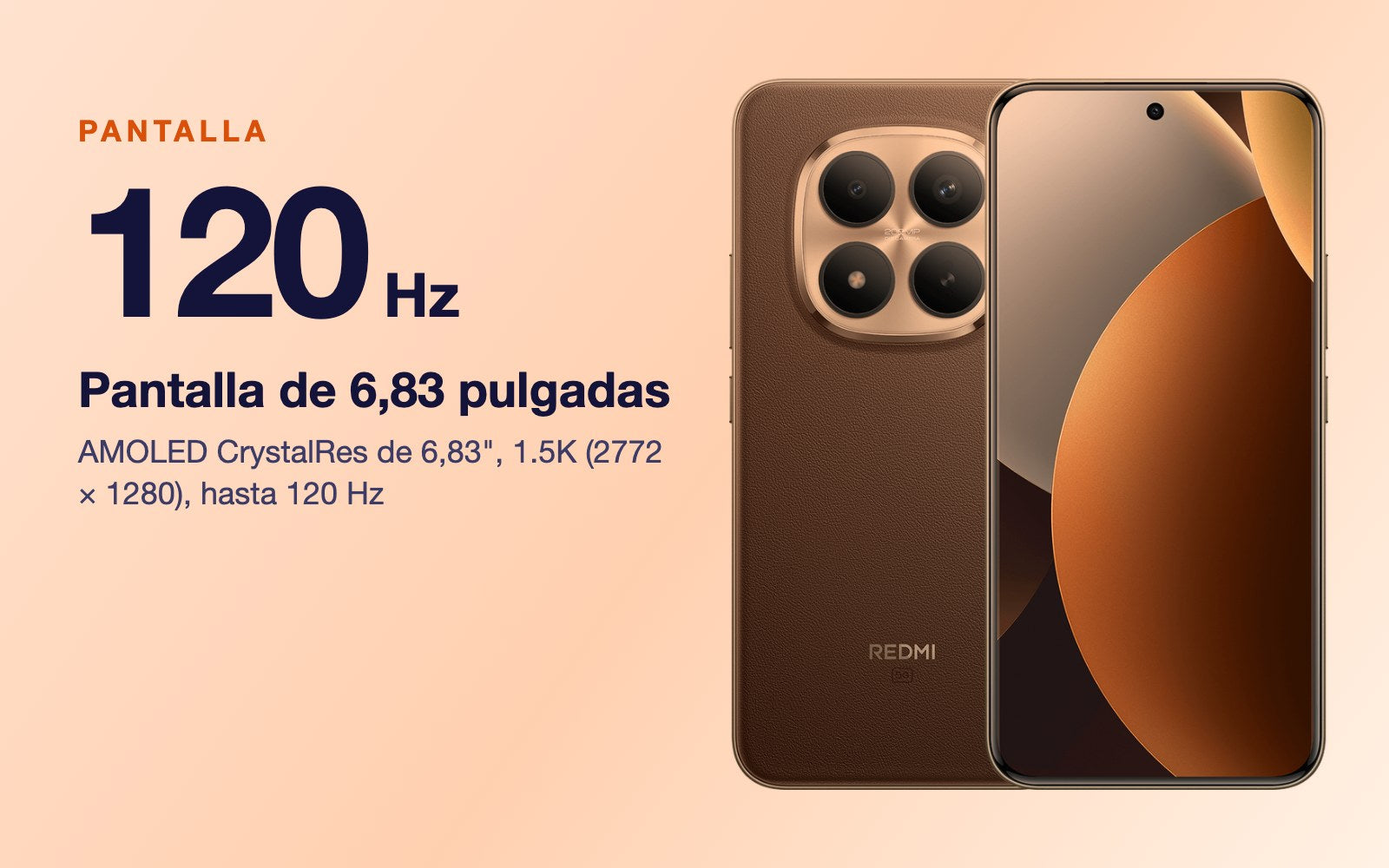 Pantalla: AMOLED CrystalRes de 6,83", 1.5K (2772 × 1280), hasta 120 Hz